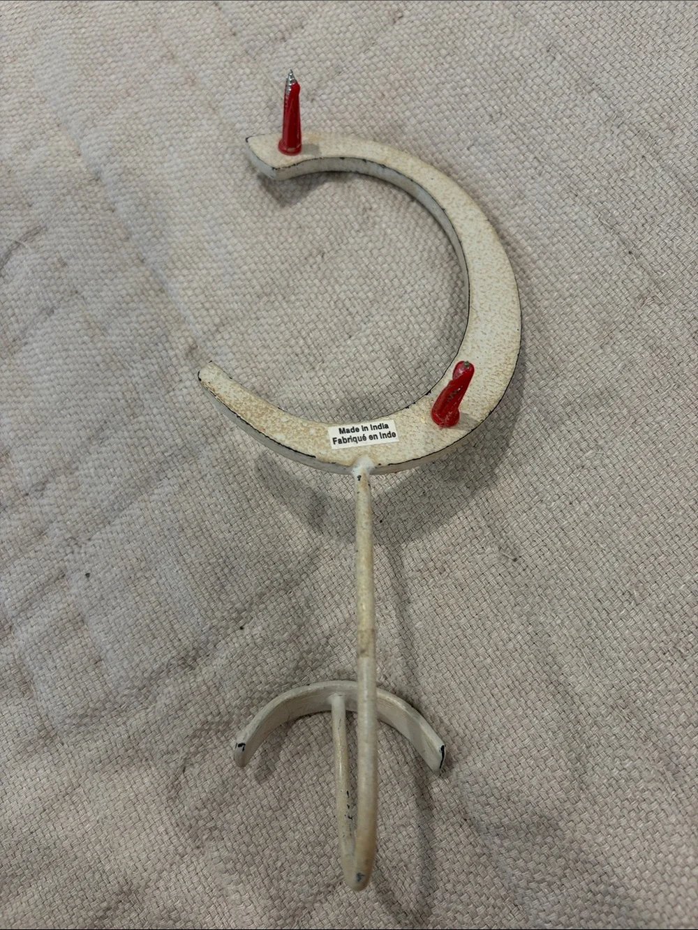 Anthropologie Hallie monogram letter C Cream Wall Hook